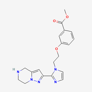 molecular formula C19H21N5O3 B5575352 methyl 3-{2-[2-(4,5,6,7-tetrahydropyrazolo[1,5-a]pyrazin-2-yl)-1H-imidazol-1-yl]ethoxy}benzoate dihydrochloride 