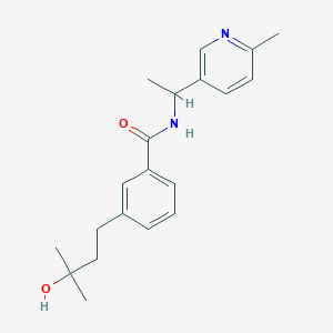 molecular formula C20H26N2O2 B5575368 3-(3-hydroxy-3-methylbutyl)-N-[1-(6-methyl-3-pyridinyl)ethyl]benzamide 