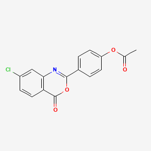 4-(7-chloro-4-oxo-4H-3,1-benzoxazin-2-yl)phenyl acetate