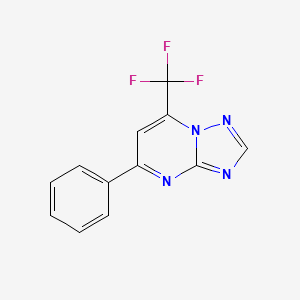 molecular formula C12H7F3N4 B5575421 5-phenyl-7-(trifluoromethyl)[1,2,4]triazolo[1,5-a]pyrimidine 