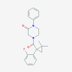 4-{[1-(2-fluorophenyl)-2,2-dimethylcyclopropyl]carbonyl}-1-phenyl-2-piperazinone