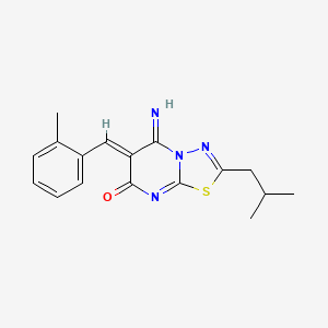 5-imino-2-isobutyl-6-(2-methylbenzylidene)-5,6-dihydro-7H-[1,3,4]thiadiazolo[3,2-a]pyrimidin-7-one