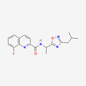 8-fluoro-N-[1-(3-isobutyl-1,2,4-oxadiazol-5-yl)ethyl]-2-quinolinecarboxamide