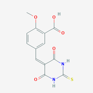 5-[(4,6-Dioxo-2-sulfanylidene-1,3-diazinan-5-ylidene)methyl]-2-methoxybenzoic acid