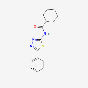 molecular formula C16H19N3OS B5575811 N-[5-(4-methylphenyl)-1,3,4-thiadiazol-2-yl]cyclohexanecarboxamide 