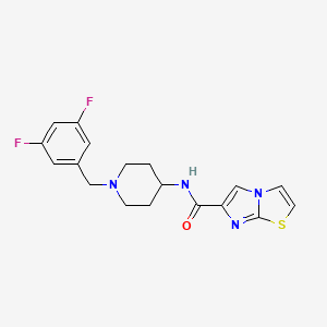 molecular formula C18H18F2N4OS B5575896 N-[1-(3,5-difluorobenzyl)-4-piperidinyl]imidazo[2,1-b][1,3]thiazole-6-carboxamide 