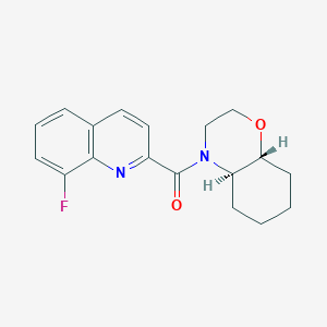 molecular formula C18H19FN2O2 B5575928 (4aR*,8aR*)-4-[(8-fluoro-2-quinolinyl)carbonyl]octahydro-2H-1,4-benzoxazine 