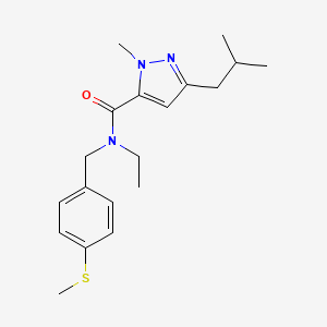 molecular formula C19H27N3OS B5575950 N-ethyl-3-isobutyl-1-methyl-N-[4-(methylthio)benzyl]-1H-pyrazole-5-carboxamide 