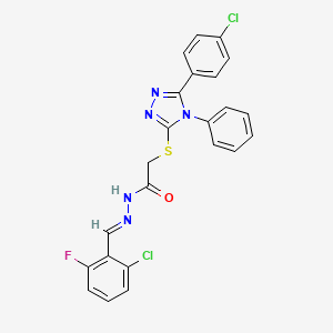 molecular formula C23H16Cl2FN5OS B5575964 N'-[(E)-(2-chloro-6-fluorophenyl)methylidene]-2-{[5-(4-chlorophenyl)-4-phenyl-4H-1,2,4-triazol-3-yl]sulfanyl}acetohydrazide 