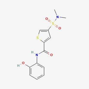 molecular formula C13H14N2O4S2 B5575997 4-[(dimethylamino)sulfonyl]-N-(2-hydroxyphenyl)-2-thiophenecarboxamide 