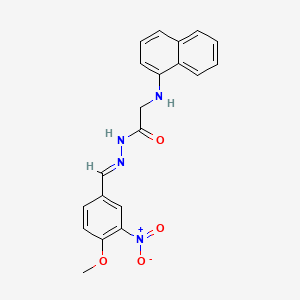 molecular formula C20H18N4O4 B5576003 N'-[(E)-(4-Methoxy-3-nitrophenyl)methylidene]-2-[(naphthalen-1-YL)amino]acetohydrazide 