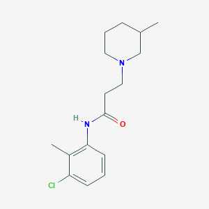 molecular formula C16H23ClN2O B5576024 N-(3-chloro-2-methylphenyl)-3-(3-methylpiperidin-1-yl)propanamide 