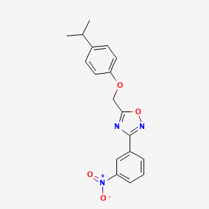 molecular formula C18H17N3O4 B5576035 3-(3-Nitrophenyl)-5-{[4-(propan-2-yl)phenoxy]methyl}-1,2,4-oxadiazole 