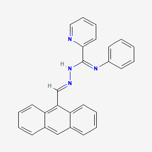 molecular formula C27H20N4 B5576071 N-[(E)-anthracen-9-ylmethylideneamino]-N'-phenylpyridine-2-carboximidamide 