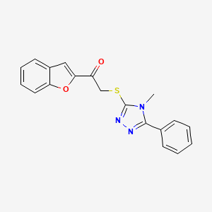 1-(1-BENZOFURAN-2-YL)-2-[(4-METHYL-5-PHENYL-4H-1,2,4-TRIAZOL-3-YL)SULFANYL]ETHAN-1-ONE