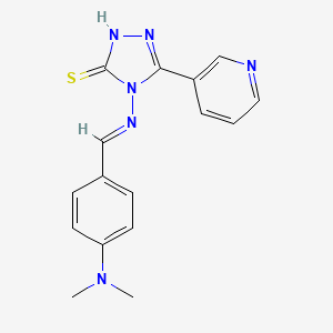 4-{[4-(dimethylamino)benzylidene]amino}-5-(3-pyridinyl)-4H-1,2,4-triazole-3-thiol