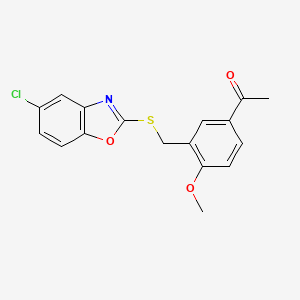 1-(3-{[(5-chloro-1,3-benzoxazol-2-yl)thio]methyl}-4-methoxyphenyl)ethanone