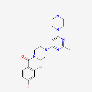 4-[4-(2-chloro-4-fluorobenzoyl)-1-piperazinyl]-2-methyl-6-(4-methyl-1-piperazinyl)pyrimidine