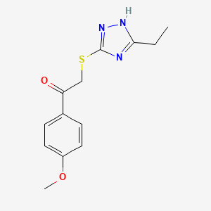 2-[(5-ethyl-4H-1,2,4-triazol-3-yl)thio]-1-(4-methoxyphenyl)ethanone