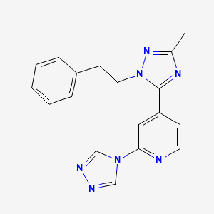 4-[3-methyl-1-(2-phenylethyl)-1H-1,2,4-triazol-5-yl]-2-(4H-1,2,4-triazol-4-yl)pyridine