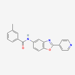 3-methyl-N-[2-(pyridin-4-yl)-1,3-benzoxazol-5-yl]benzamide