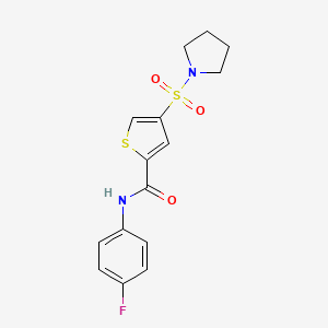 N-(4-fluorophenyl)-4-(1-pyrrolidinylsulfonyl)-2-thiophenecarboxamide