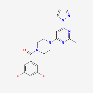 4-[4-(3,5-dimethoxybenzoyl)-1-piperazinyl]-2-methyl-6-(1H-pyrazol-1-yl)pyrimidine