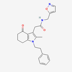 N-(isoxazol-5-ylmethyl)-2-[2-methyl-4-oxo-1-(2-phenylethyl)-4,5,6,7-tetrahydro-1H-indol-3-yl]acetamide