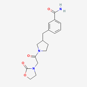 3-({1-[(2-oxo-1,3-oxazolidin-3-yl)acetyl]pyrrolidin-3-yl}methyl)benzamide