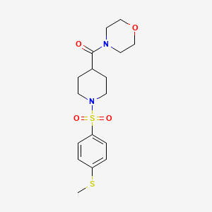 molecular formula C17H24N2O4S2 B5576576 4-[(1-{[4-(methylthio)phenyl]sulfonyl}-4-piperidinyl)carbonyl]morpholine 