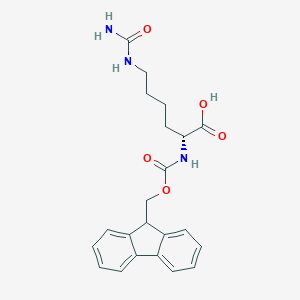 molecular formula C22H25N3O5 B557669 (R)-2-((((9H-芴-9-基)甲氧羰基)氨基)-6-脲代己酸 CAS No. 201485-38-3