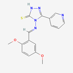 4-{[(E)-(2,5-DIMETHOXYPHENYL)METHYLIDENE]AMINO}-5-(3-PYRIDINYL)-4H-1,2,4-TRIAZOLE-3-THIOL