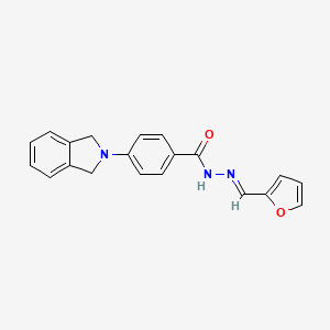 4-(1,3-dihydroisoindol-2-yl)-N-[(E)-furan-2-ylmethylideneamino]benzamide