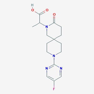 2-[9-(5-fluoro-2-pyrimidinyl)-3-oxo-2,9-diazaspiro[5.5]undec-2-yl]propanoic acid