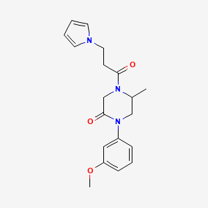 1-(3-methoxyphenyl)-5-methyl-4-[3-(1H-pyrrol-1-yl)propanoyl]-2-piperazinone