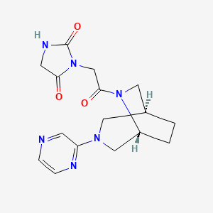 3-{2-oxo-2-[(1S*,5R*)-3-(2-pyrazinyl)-3,6-diazabicyclo[3.2.2]non-6-yl]ethyl}-2,4-imidazolidinedione