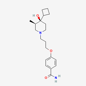 4-{3-[(3R*,4R*)-4-cyclobutyl-4-hydroxy-3-methylpiperidin-1-yl]propoxy}benzamide