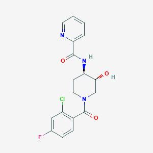 N-[(3R*,4R*)-1-(2-chloro-4-fluorobenzoyl)-3-hydroxypiperidin-4-yl]pyridine-2-carboxamide