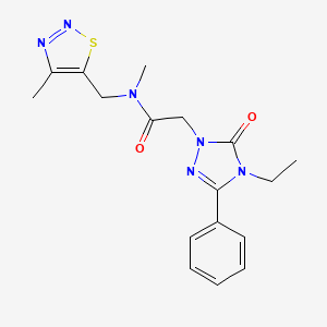 2-(4-ethyl-5-oxo-3-phenyl-4,5-dihydro-1H-1,2,4-triazol-1-yl)-N-methyl-N-[(4-methyl-1,2,3-thiadiazol-5-yl)methyl]acetamide