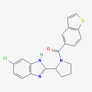 molecular formula C20H16ClN3OS B5577041 2-[1-(1-benzothien-5-ylcarbonyl)-2-pyrrolidinyl]-6-chloro-1H-benzimidazole 