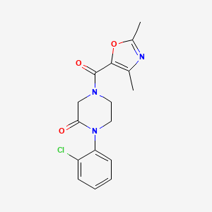 1-(2-chlorophenyl)-4-[(2,4-dimethyl-1,3-oxazol-5-yl)carbonyl]-2-piperazinone