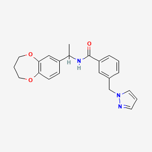 N-[1-(3,4-dihydro-2H-1,5-benzodioxepin-7-yl)ethyl]-3-(1H-pyrazol-1-ylmethyl)benzamide