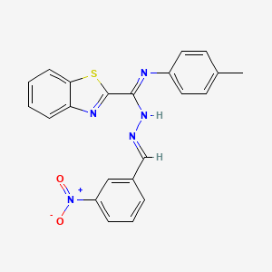 N-(4-methylphenyl)-N'-(3-nitrobenzylidene)-1,3-benzothiazole-2-carbohydrazonamide