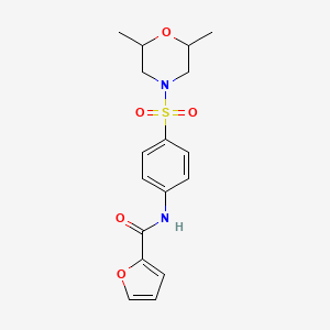 molecular formula C17H20N2O5S B5577176 N-{4-[(2,6-二甲基-4-吗啉基)磺酰基]苯基}-2-呋喃酰胺 