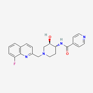 N-{(3R*,4R*)-1-[(8-fluoroquinolin-2-yl)methyl]-3-hydroxypiperidin-4-yl}isonicotinamide