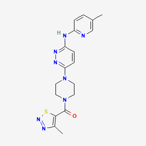 molecular formula C18H20N8OS B5577199 N-(5-甲基-2-吡啶基)-6-{4-[(4-甲基-1,2,3-噻二唑-5-基)羰基]-1-哌嗪基}-3-哒嗪胺 