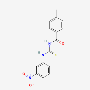 molecular formula C15H13N3O3S B5577204 4-methyl-N-{[(3-nitrophenyl)amino]carbonothioyl}benzamide CAS No. 5363-15-5