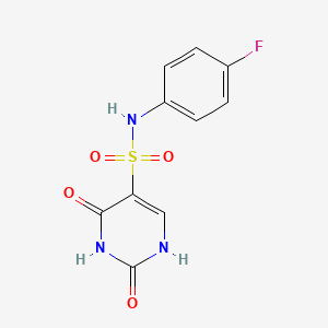 molecular formula C10H8FN3O4S B5577217 N-(4-fluorophenyl)-2-hydroxy-6-oxo-1,6-dihydro-5-pyrimidinesulfonamide 