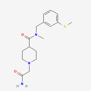molecular formula C17H25N3O2S B5577236 1-(2-氨基-2-氧代乙基)-N-甲基-N-[3-(甲硫基)苯甲基]-4-哌啶甲酰胺 
