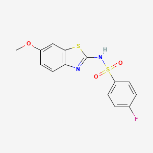 4-fluoro-N-(6-methoxy-1,3-benzothiazol-2-yl)benzenesulfonamide